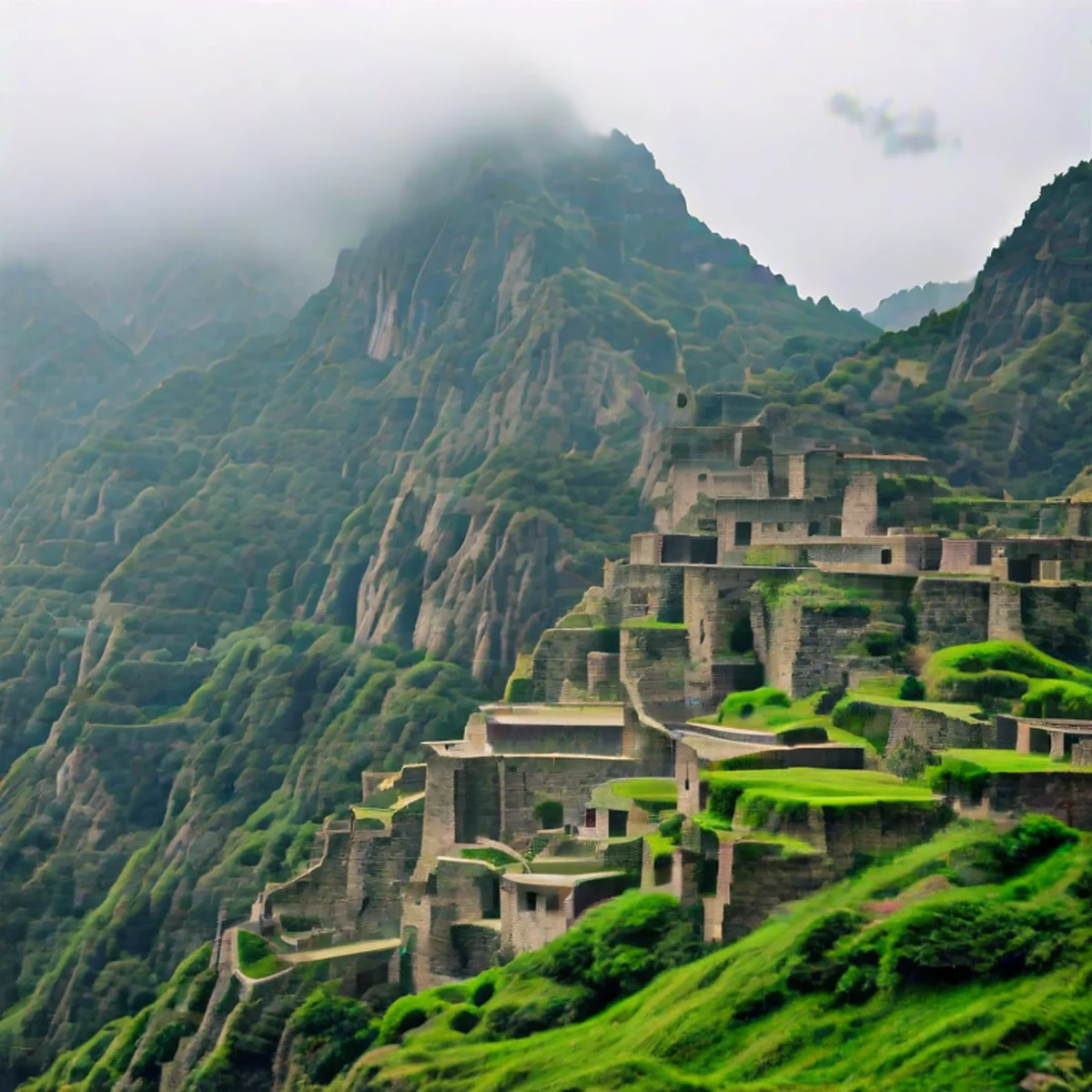 秘魯馬丘比丘古城遺址全景
